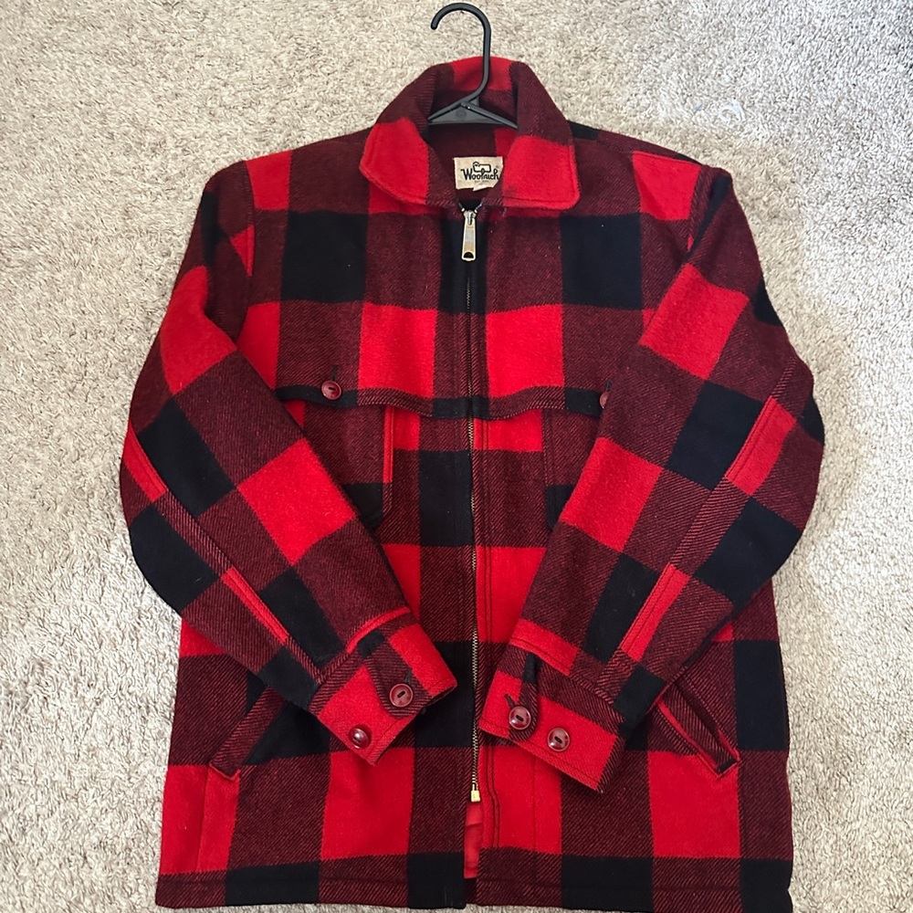 Vintage Woolrich Plaid Mackinaw Coat Sz Small - Excellent